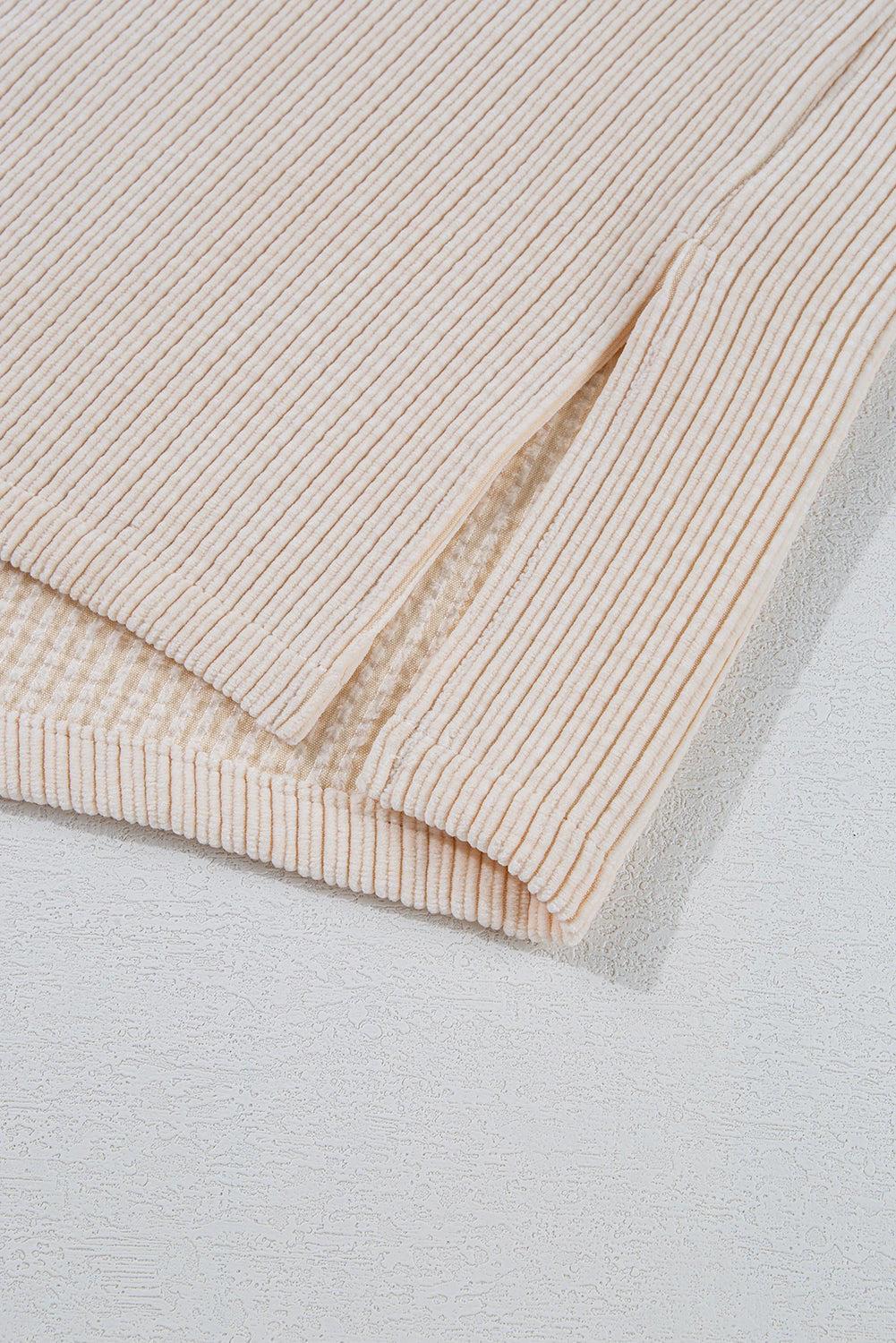 Oatmeal Textured Flap Pockets Buttoned Plus Size Shacket-Chaelisa's New Jammies