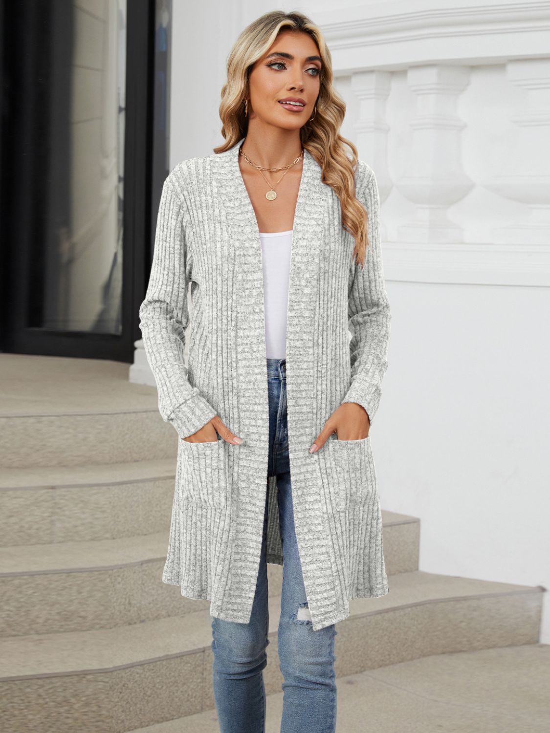 Open Front Long Sleeve Cardigan-Chaelisa's New Jammies