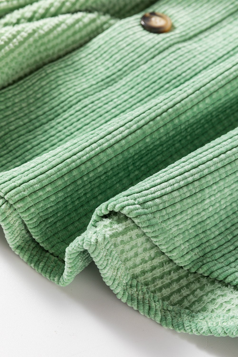 Mist Green Patched Pocket Button Up Corduroy Shacket-Chaelisa's New Jammies