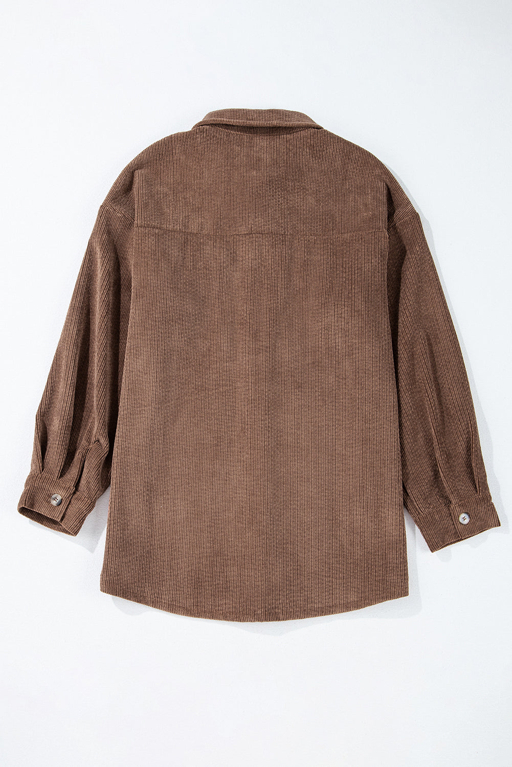 Chestnut Corduroy Flap Pocket Button Up Shacket-Chaelisa's New Jammies