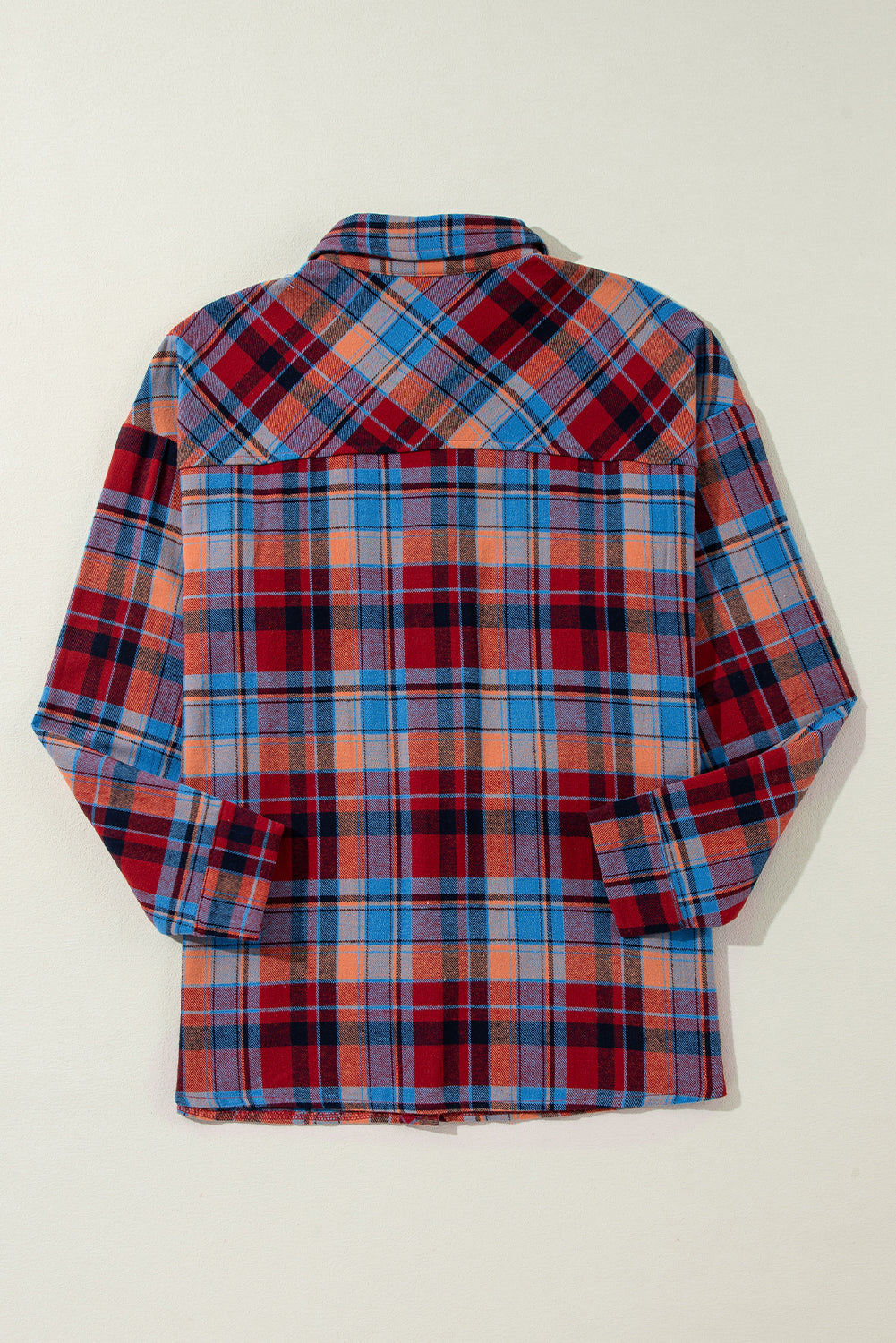 Red Plaid Print Loose Vintage Shirt-Chaelisa's New Jammies