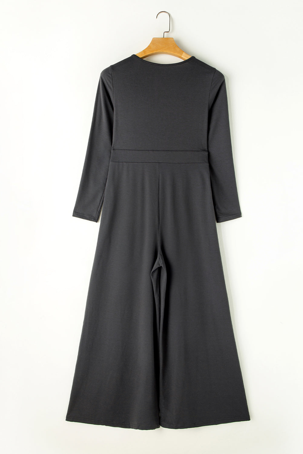 Gray Button Long Sleeve Wide Leg Jumpsuit-Chaelisa's New Jammies