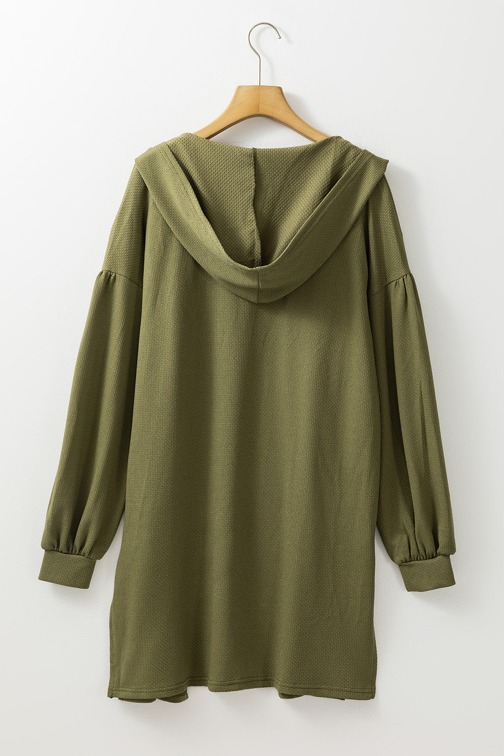 Guacamole Green Hooded Side Split Open Kimono with Pocket-Chaelisa's New Jammies