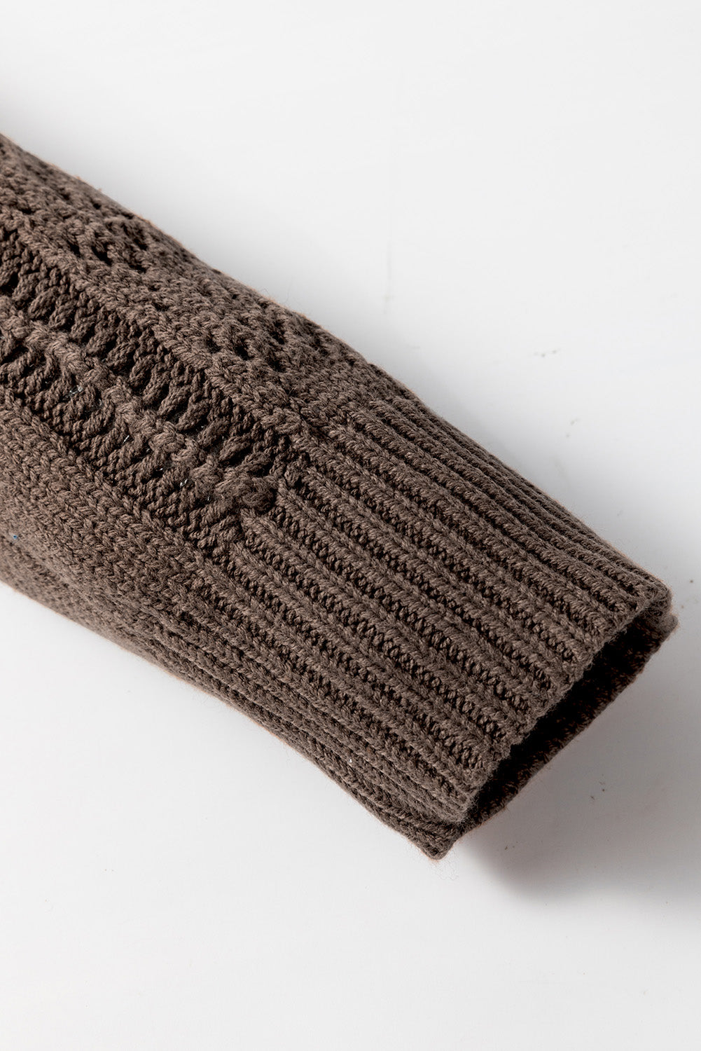 Dark Khaki Open Knit Drop Shoulder Sweater Cardigan-Chaelisa's New Jammies