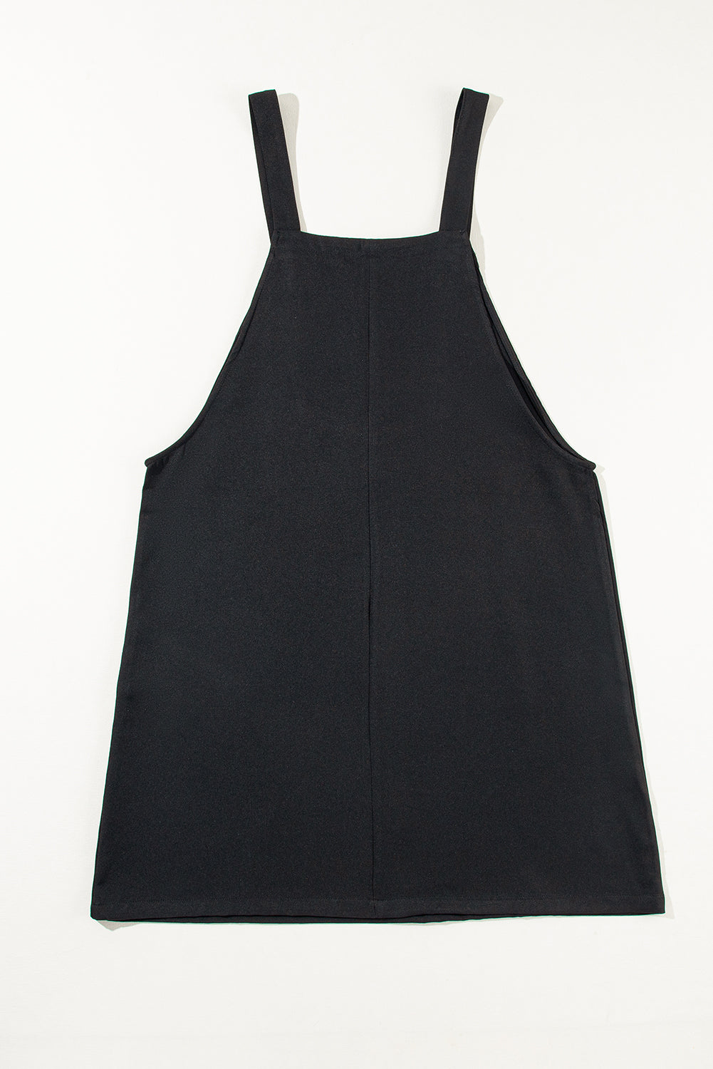 Black Solid Buttoned Straps Plus Size Overall Dress-Chaelisa's New Jammies