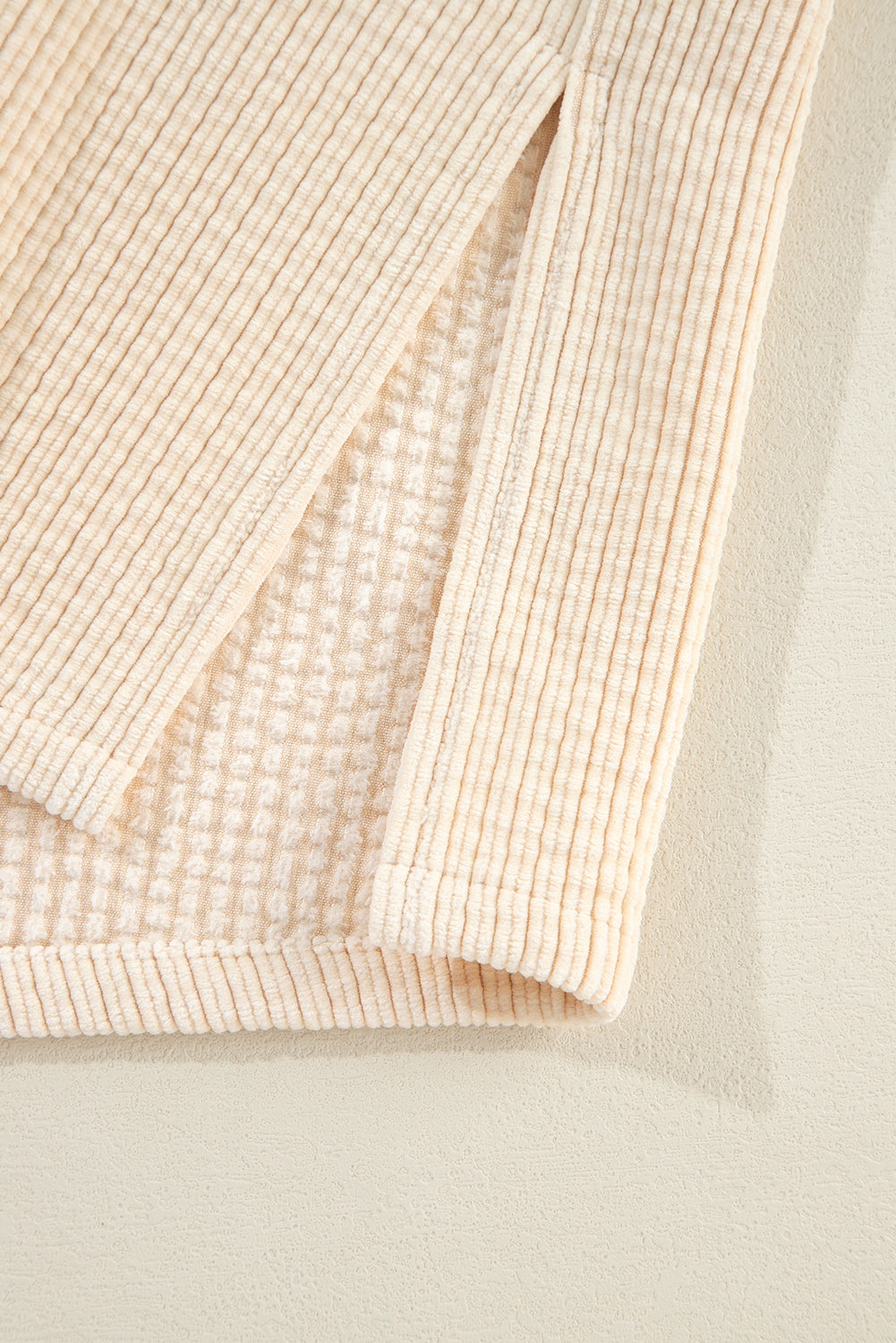 Oatmeal Corduroy Flap Pocket Button Up Shacket-Chaelisa's New Jammies