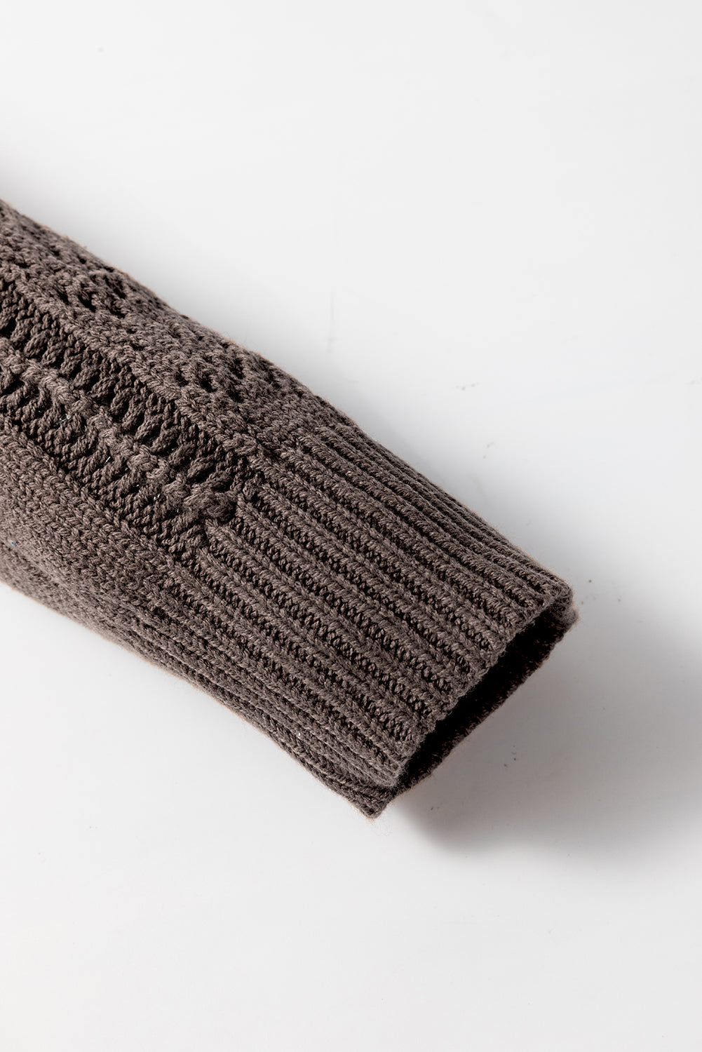 Dark Khaki Open Knit Drop Shoulder Sweater Cardigan-Chaelisa's New Jammies
