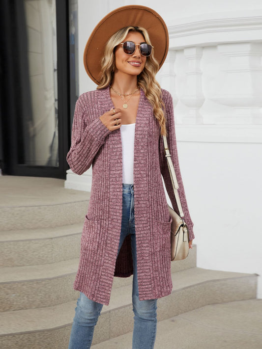 Open Front Long Sleeve Cardigan-Chaelisa's New Jammies