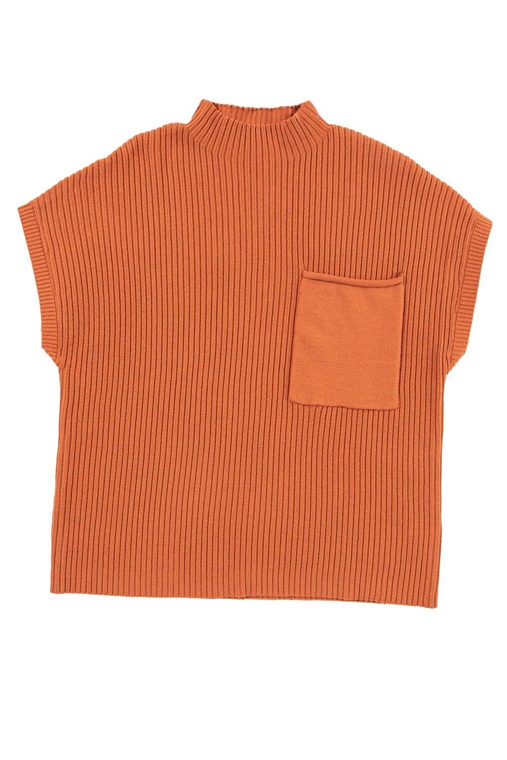 Black Patch Pocket Ribbed Knit Short Sleeve Sweater-Chaelisa's New Jammies