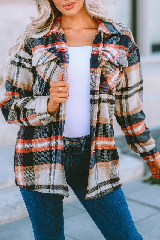 Multicolor Plaid Casual Button Up Flannel Shacket-Chaelisa's New Jammies