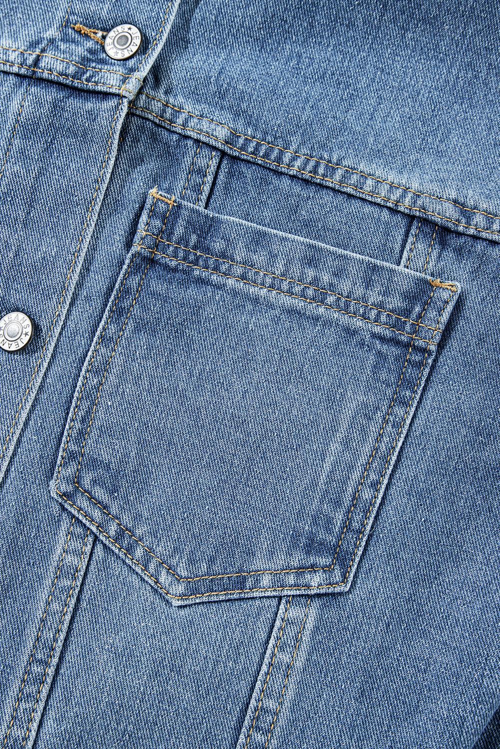Light Blue Washed Oversize Pocketed Denim Jacket-Chaelisa's New Jammies