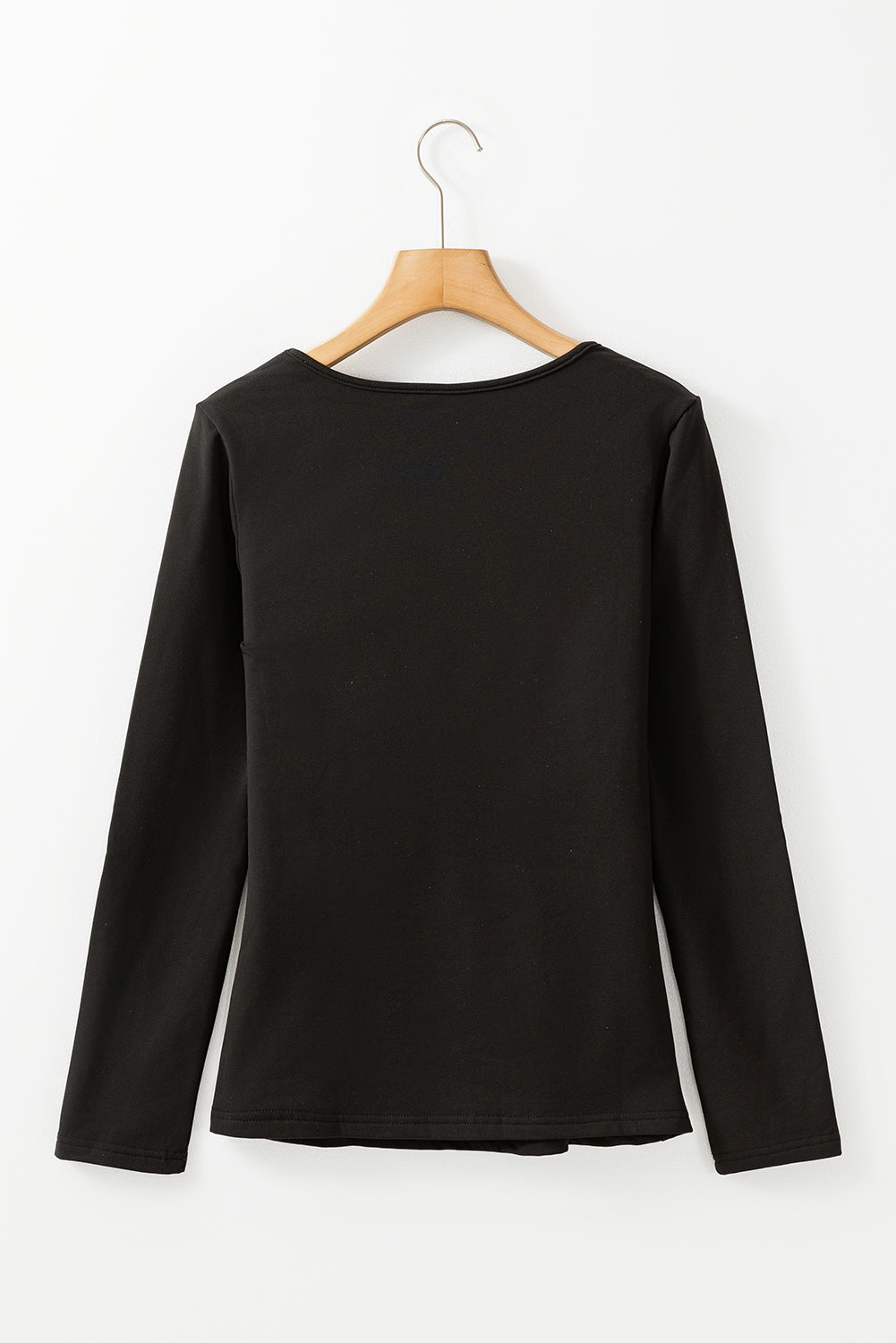 Black Solid Scoop Neck Slim Fit Thermal Top-Chaelisa's New Jammies