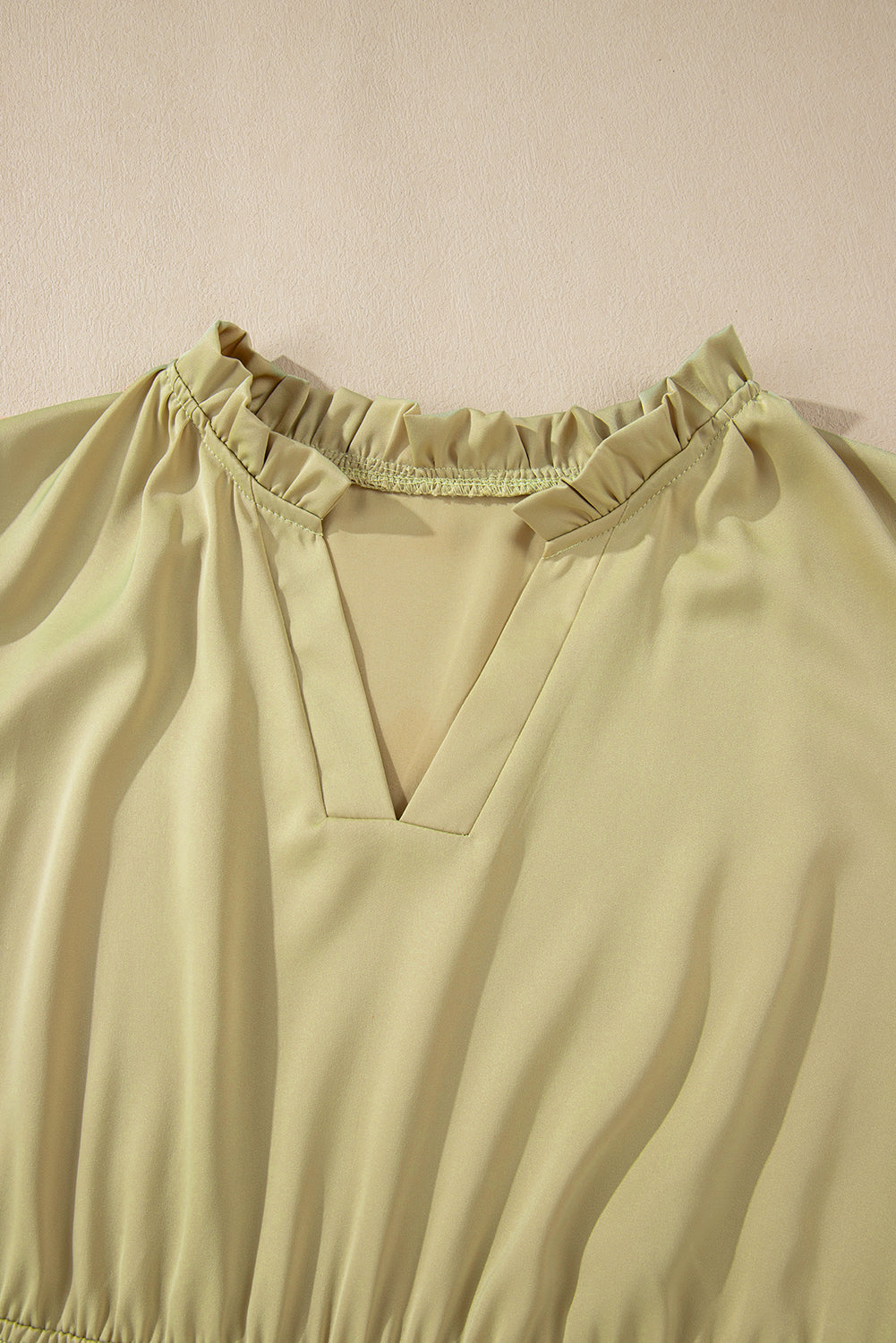 Laurel Green Notched V Neck Puff Sleeve Tiered Plus Size Maxi Dress-Chaelisa's New Jammies