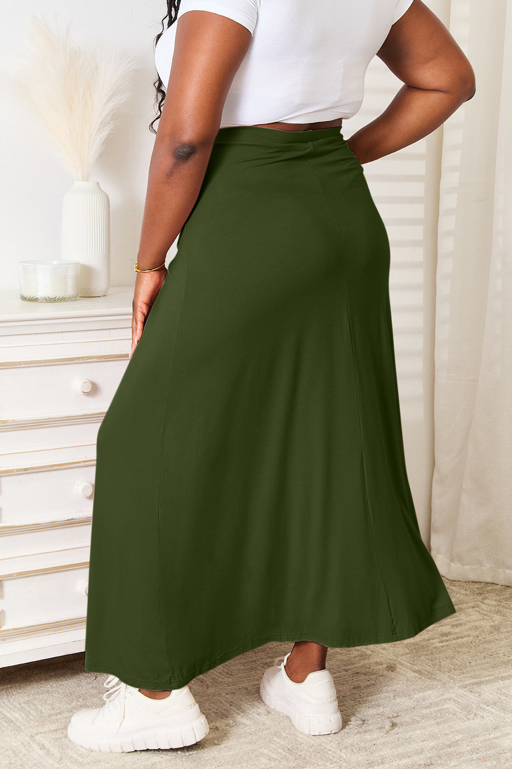 Double Take Full Size Soft Rayon Drawstring Waist Maxi Skirt-Chaelisa's New Jammies
