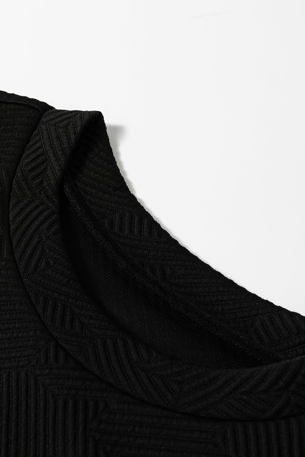 Black Textured Puff Sleeve Top and Pants Set-Chaelisa's New Jammies