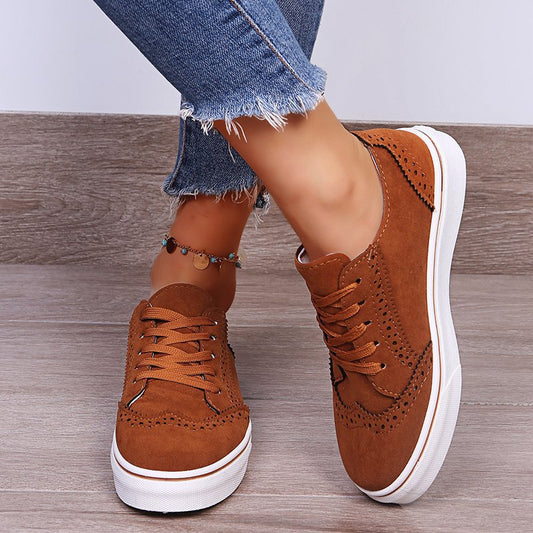 Lace-Up Suedette Flat Sneakers-Chaelisa's New Jammies