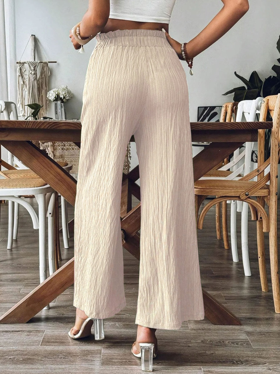 Frill Wide Leg Pants-Chaelisa's New Jammies