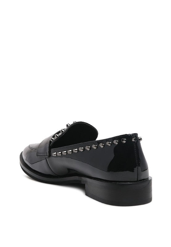 EMILIA Black Shine Forever Stud Penny Loafers - Chaelisa's New Jammies