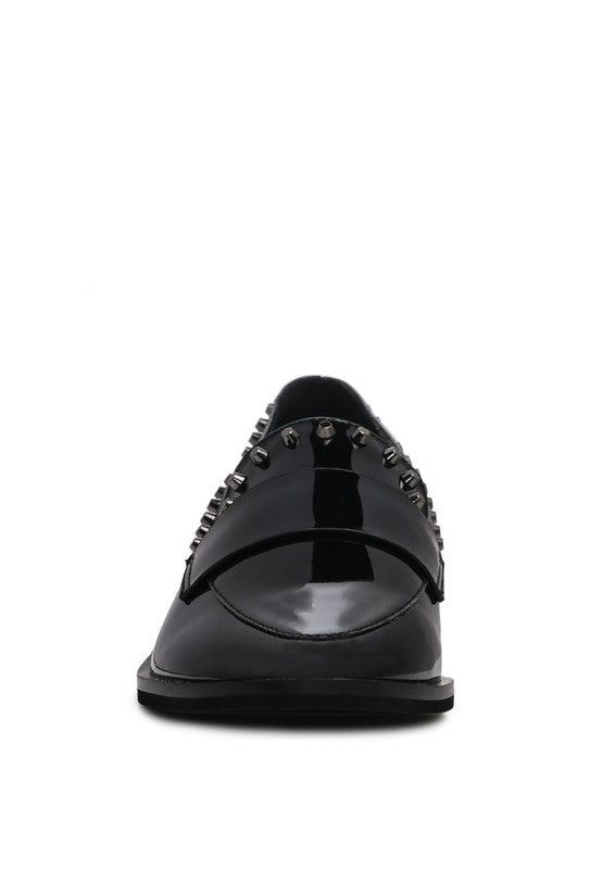EMILIA Black Shine Forever Stud Penny Loafers - Chaelisa's New Jammies