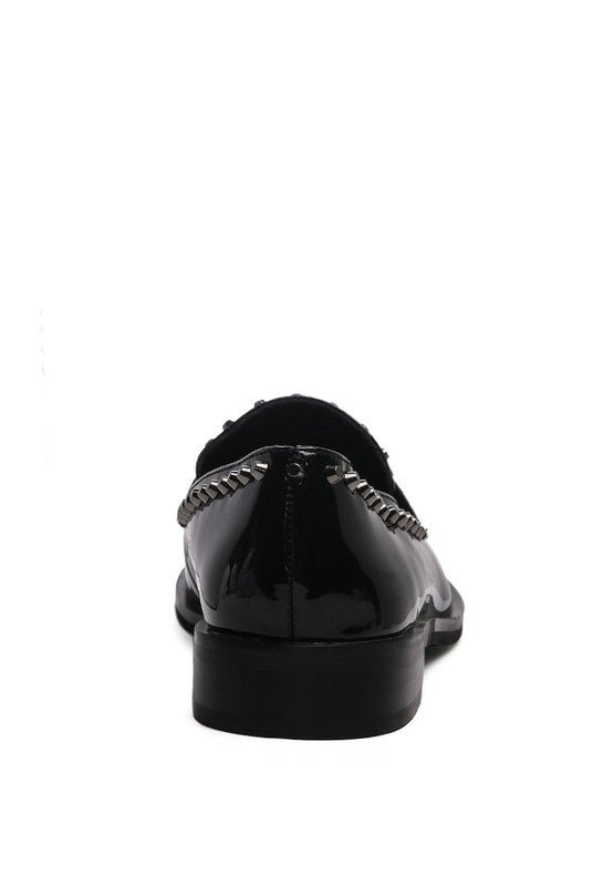 EMILIA Black Shine Forever Stud Penny Loafers - Chaelisa's New Jammies