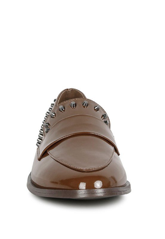 EMILIA Black Shine Forever Stud Penny Loafers - Chaelisa's New Jammies