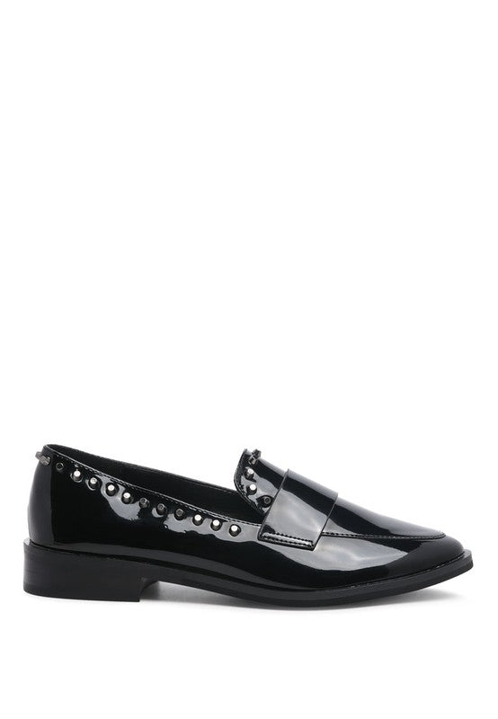 EMILIA Black Shine Forever Stud Penny Loafers - Chaelisa's New Jammies
