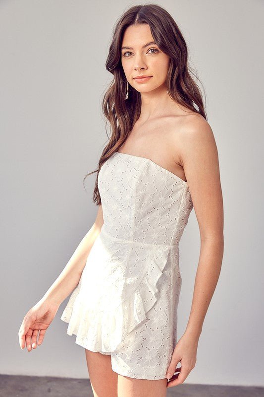 Eyelet Ruffle Romper - Chaelisa's New Jammies