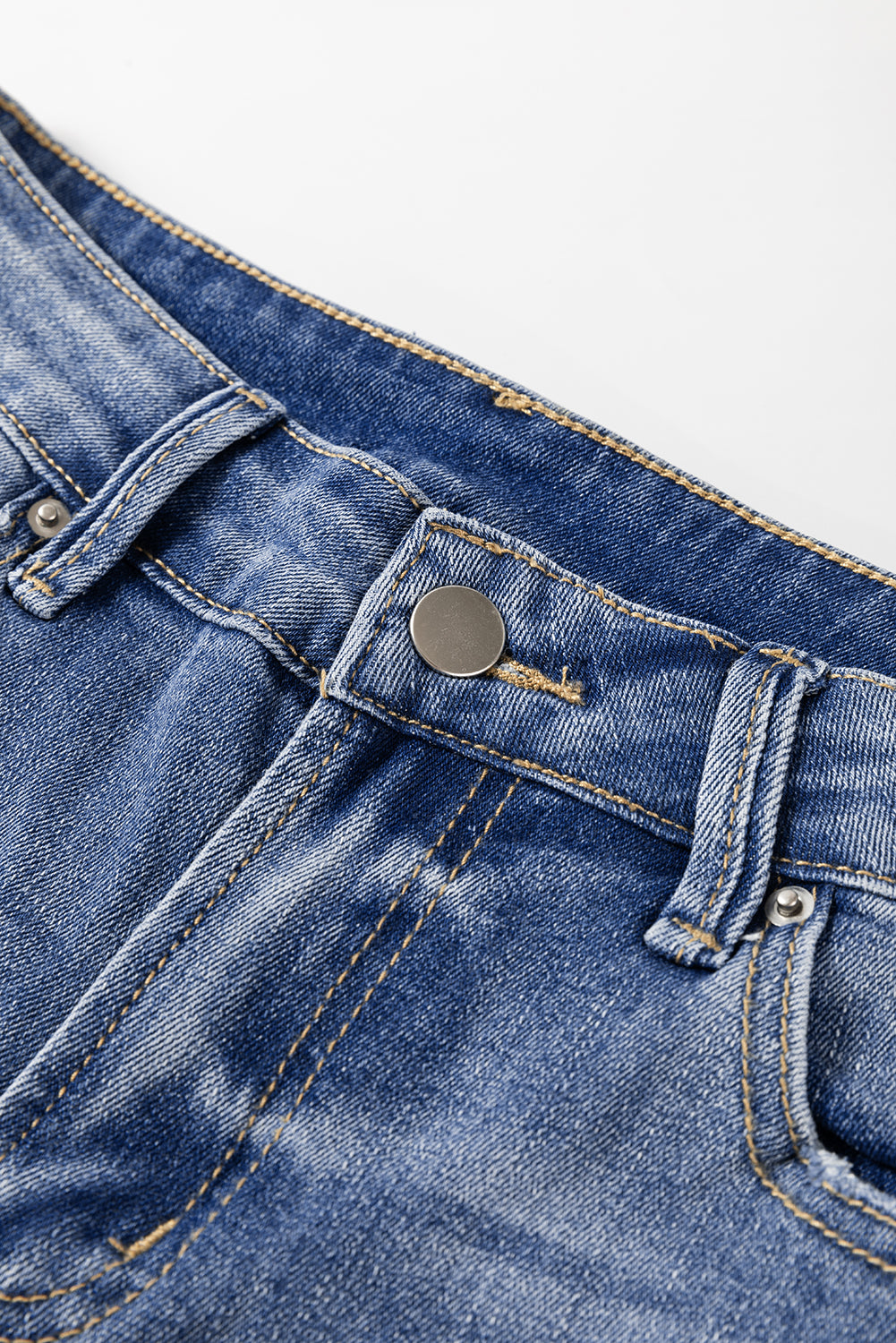 Ashleigh Blue Distressed Raw Hem Straight Leg High Waist Jeans-Chaelisa's New Jammies