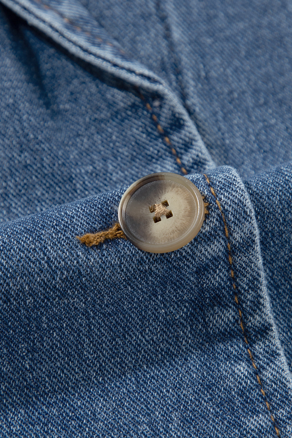 Sail Blue Side Pockets Lapel Collar Denim Jacket-Chaelisa's New Jammies
