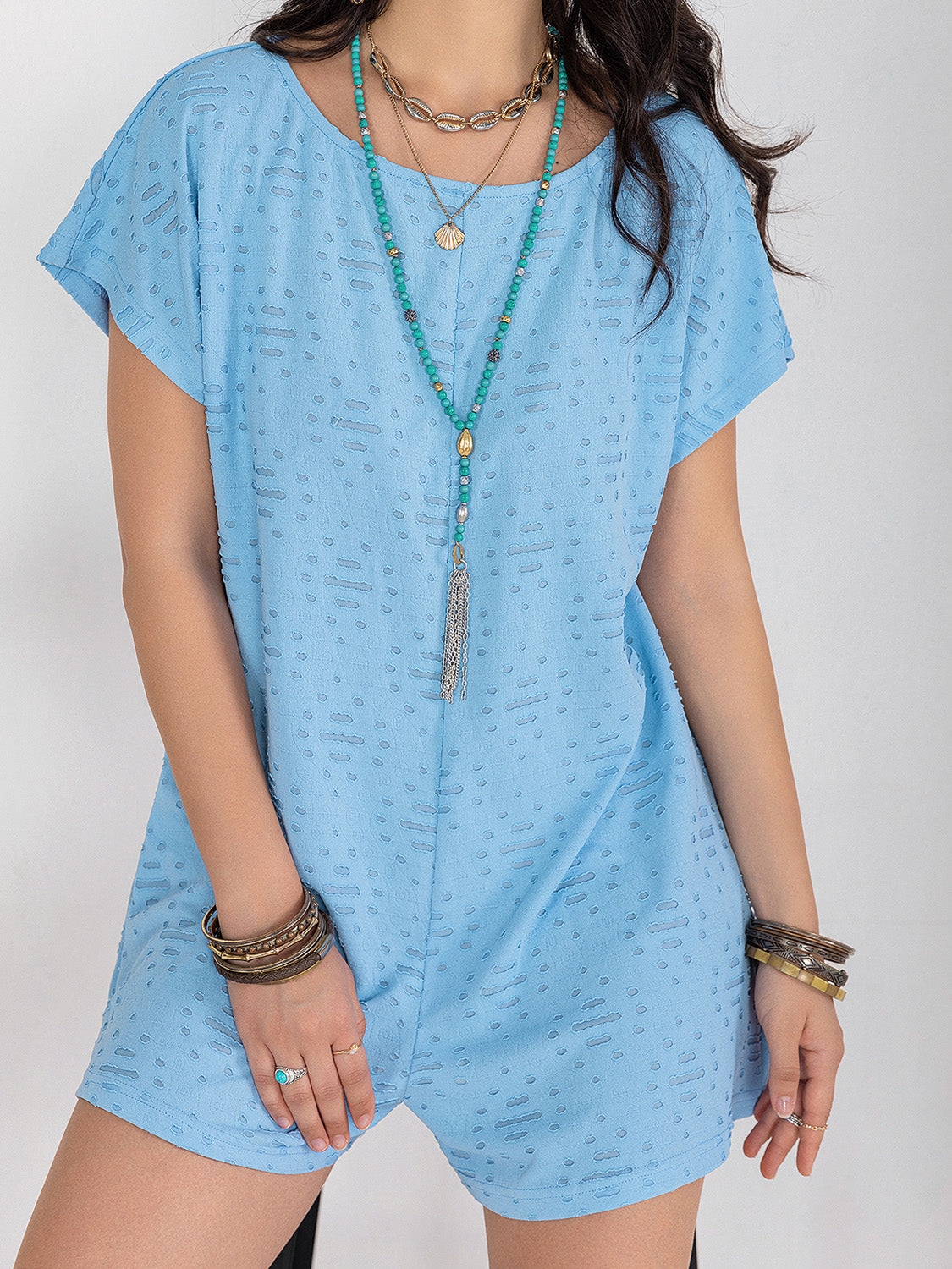 Round Neck Short Sleeve Romper-Chaelisa's New Jammies