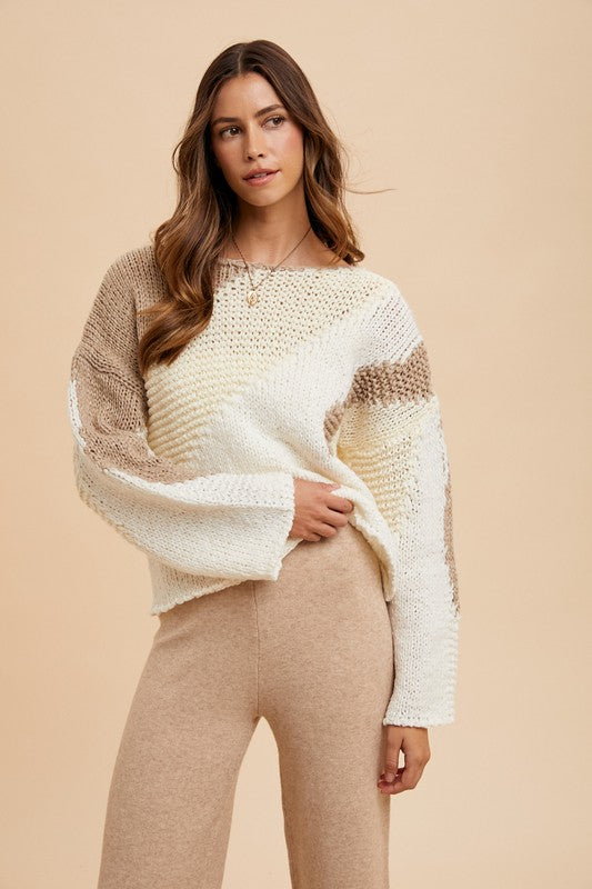 Annie Wear Color Block Drop Shoulder Sweater-Chaelisa's New Jammies