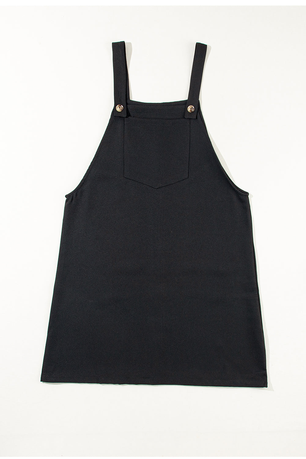 Black Solid Buttoned Straps Plus Size Overall Dress-Chaelisa's New Jammies