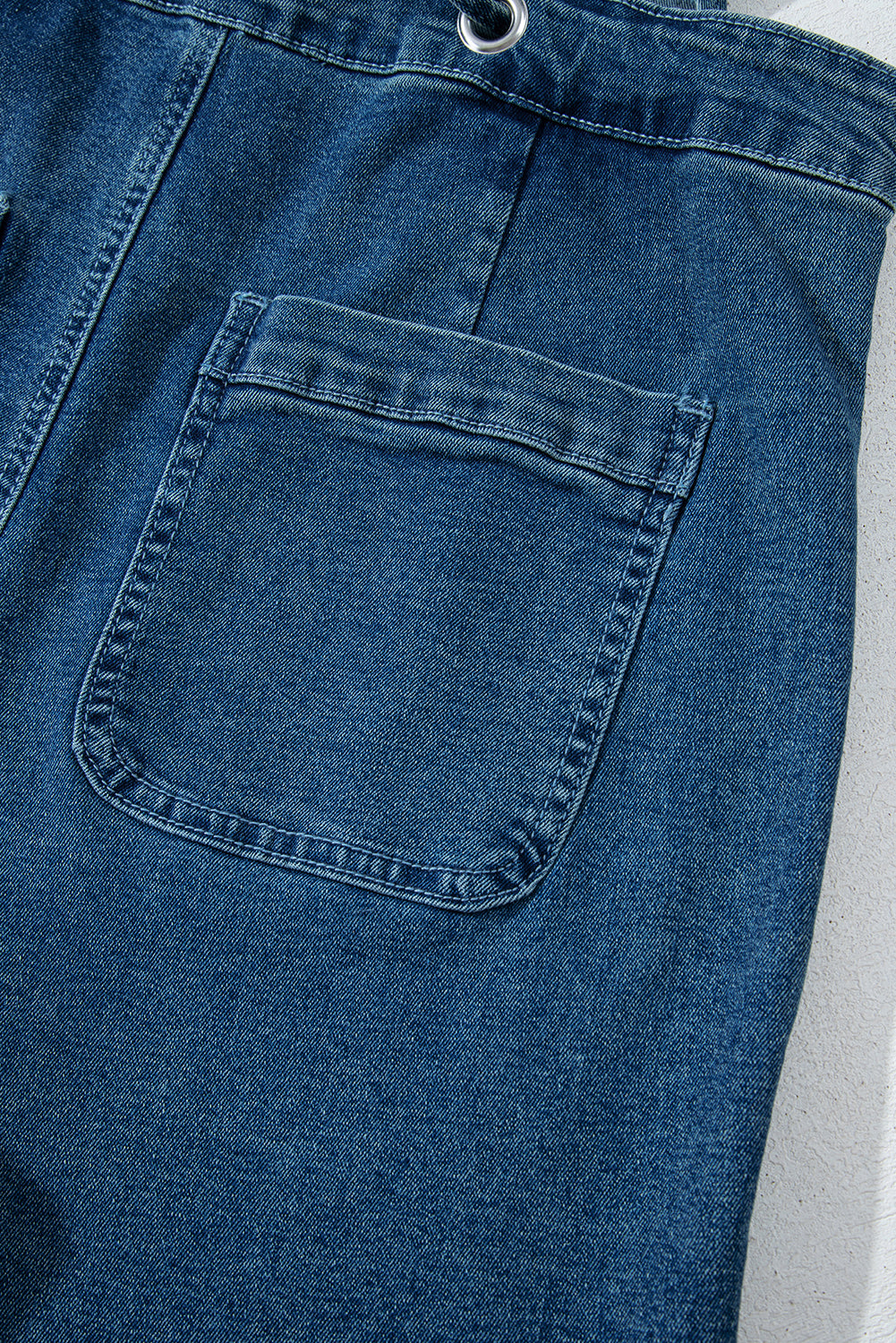 Dusk Blue Adjustable Tie Straps Cropped Wide Leg Denim Overalls-Chaelisa's New Jammies