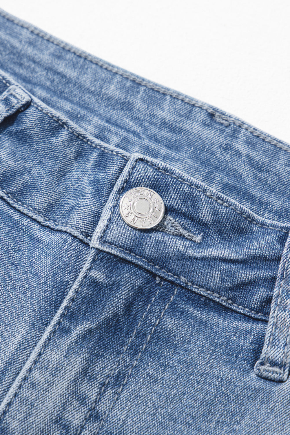 Beau Blue Vintage Stitching Raw Hem Flared Jeans-Chaelisa's New Jammies