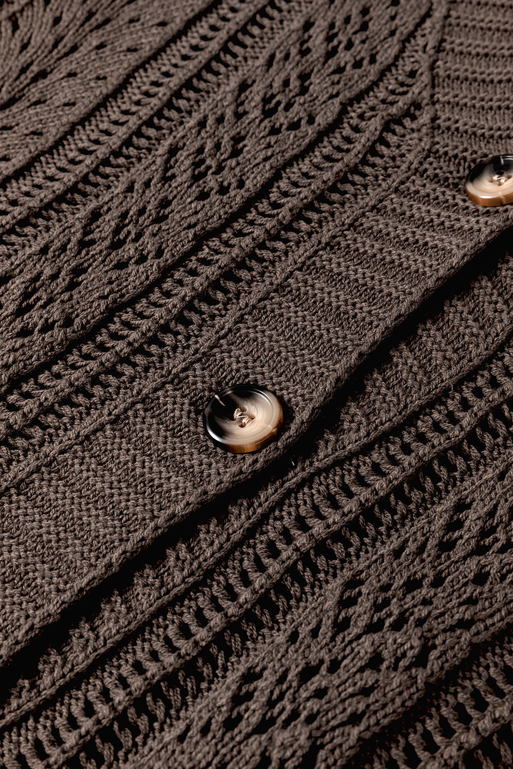 Dark Khaki Open Knit Drop Shoulder Sweater Cardigan-Chaelisa's New Jammies