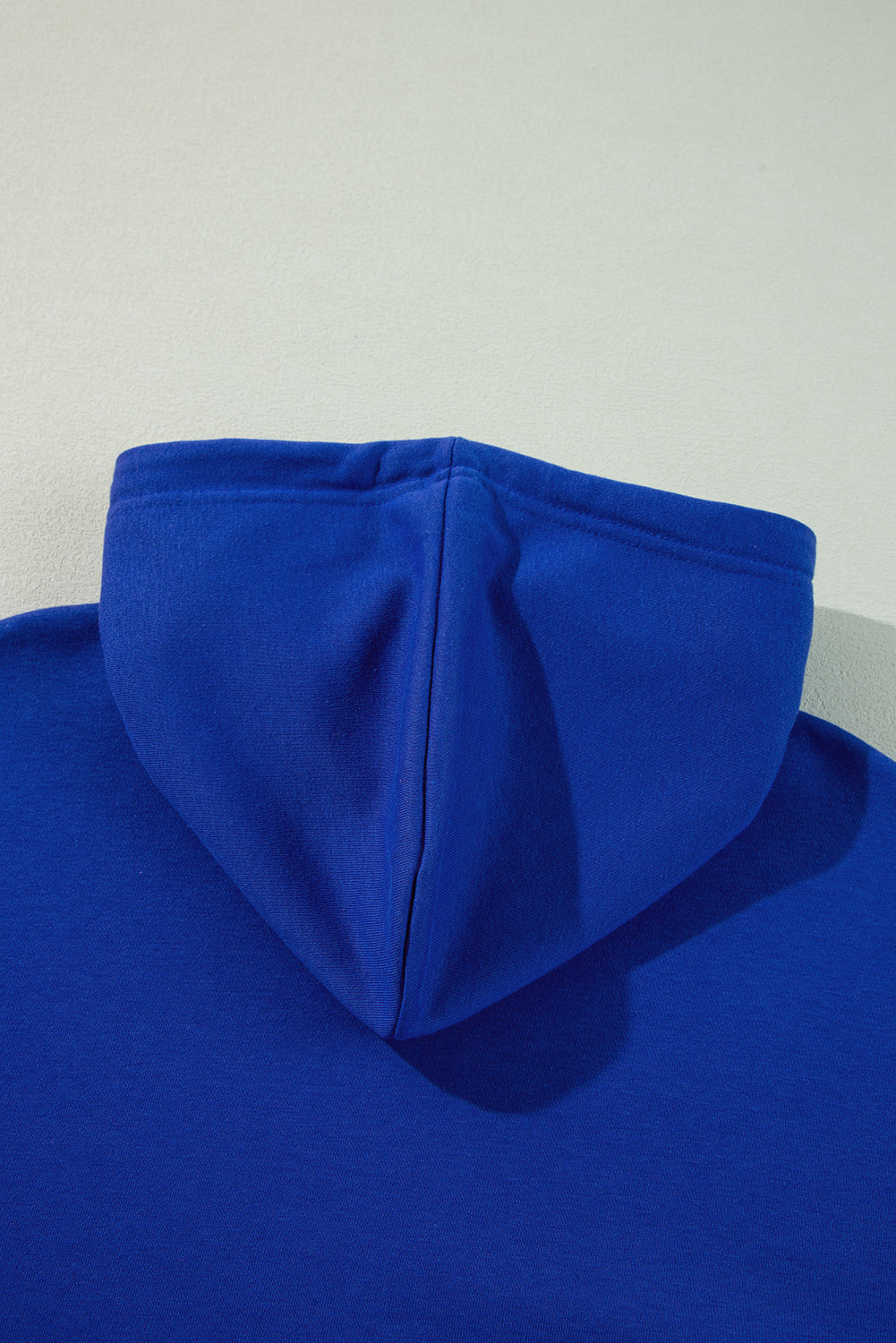 Dark Blue Solid Drop Shoulder Drawstring Cropped Hoodie-Chaelisa's New Jammies