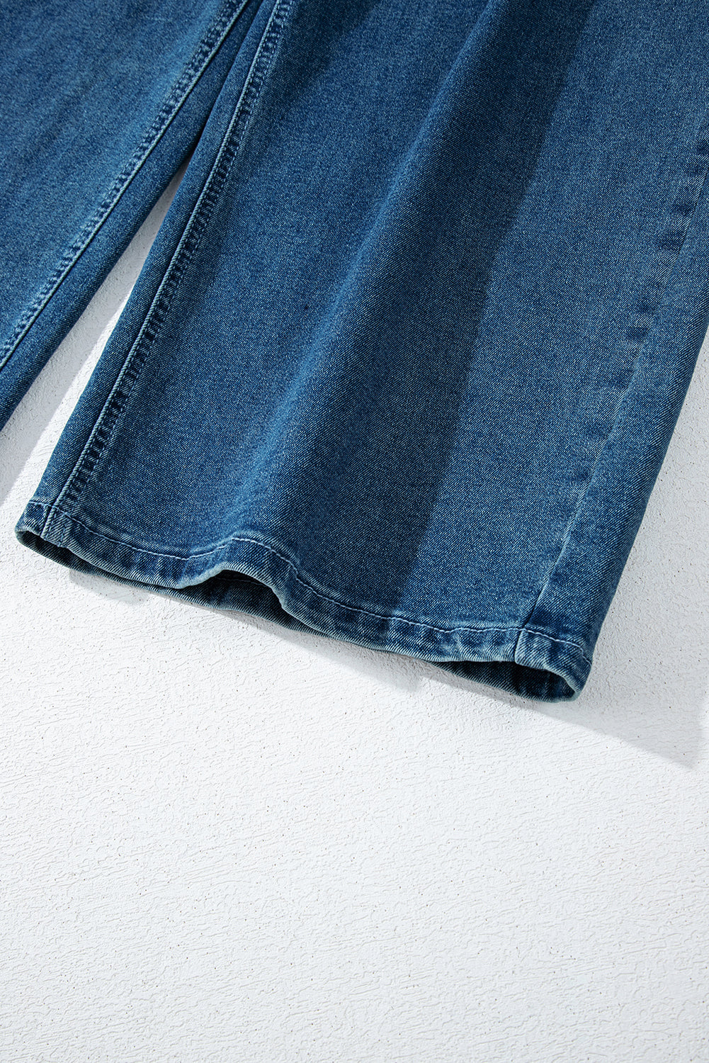 Dusk Blue Adjustable Tie Straps Cropped Wide Leg Denim Overalls-Chaelisa's New Jammies