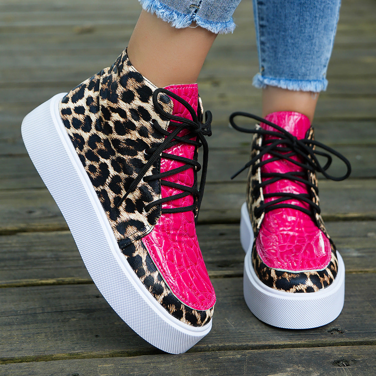 PU Leather Leopard Platform Sneakers-Chaelisa's New Jammies