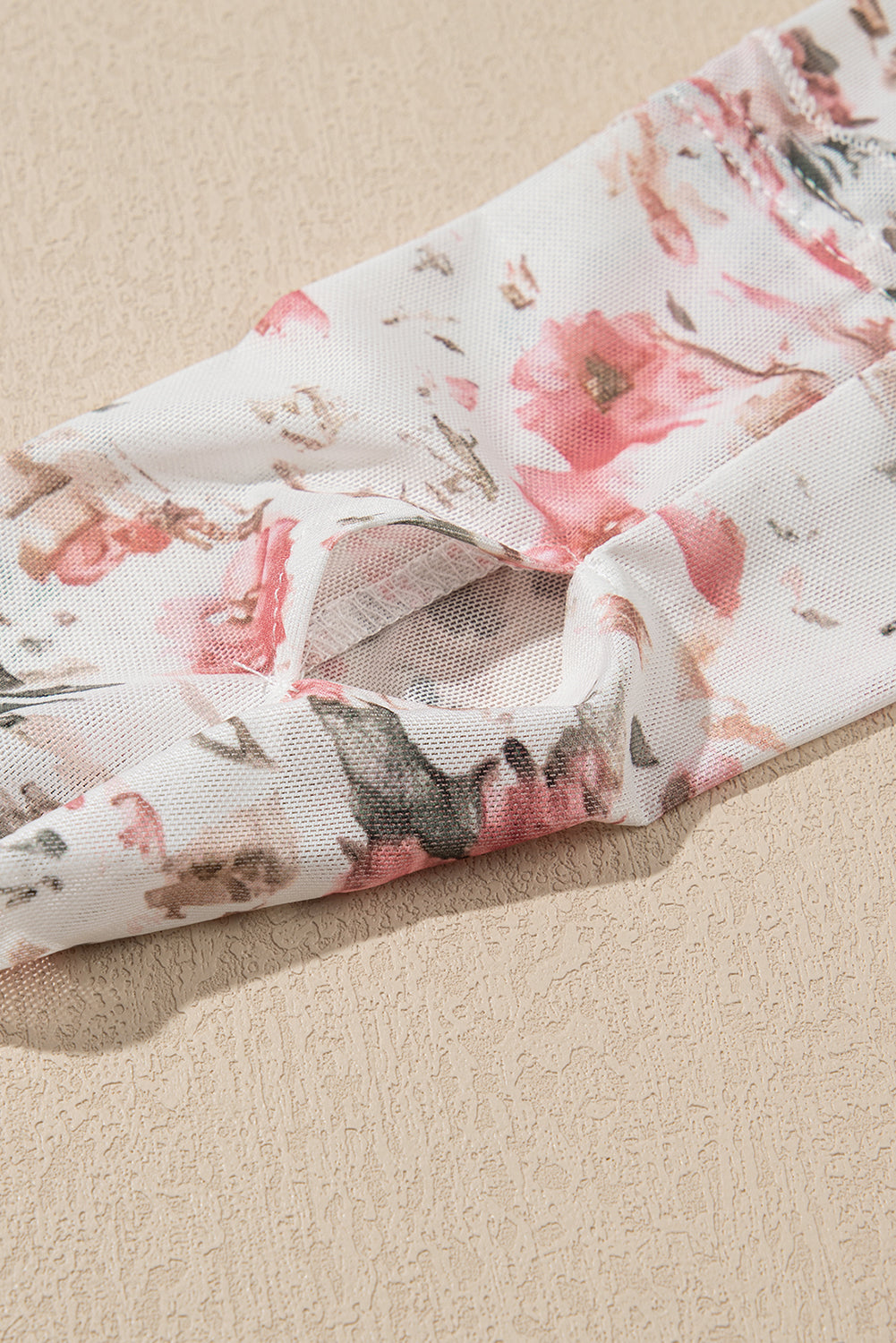 Pink Floral Long Sleeve High Neck Sheath Mesh Blouse-Chaelisa's New Jammies