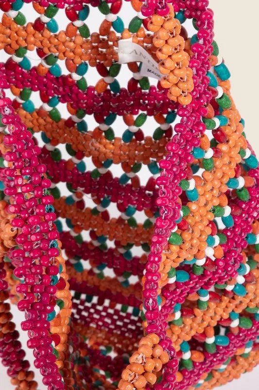 Fame Contrast Wooden Beaded Tote Bag - Chaelisa's New Jammies