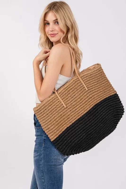 Fame Straw Braided Beach Tote Bag - Chaelisa's New Jammies