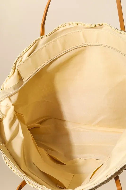 Fame Straw Braided Beach Tote Bag - Chaelisa's New Jammies