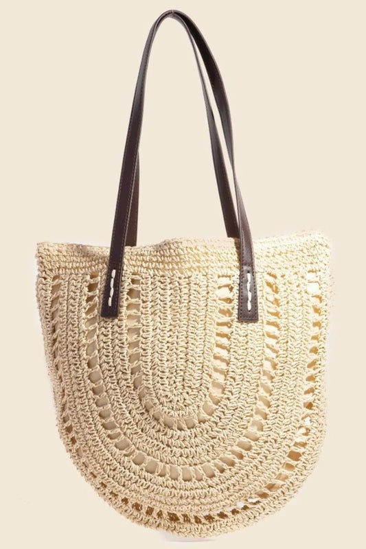 Fame Straw Braided Rounded Tote Bag - Chaelisa's New Jammies