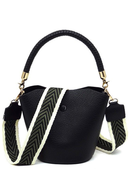 Fashion Bucket Crossbody Bag with Guitar Strap - Chaelisa's New Jammies