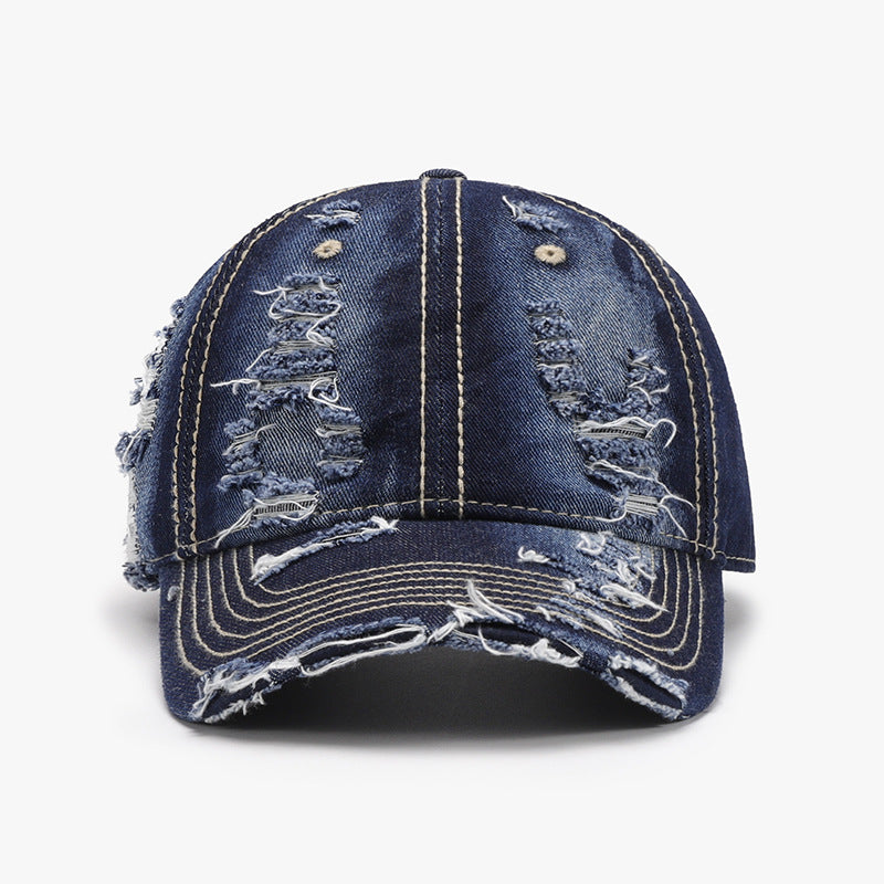 Distressed Adjustable Cotton Baseball Cap-Chaelisa's New Jammies