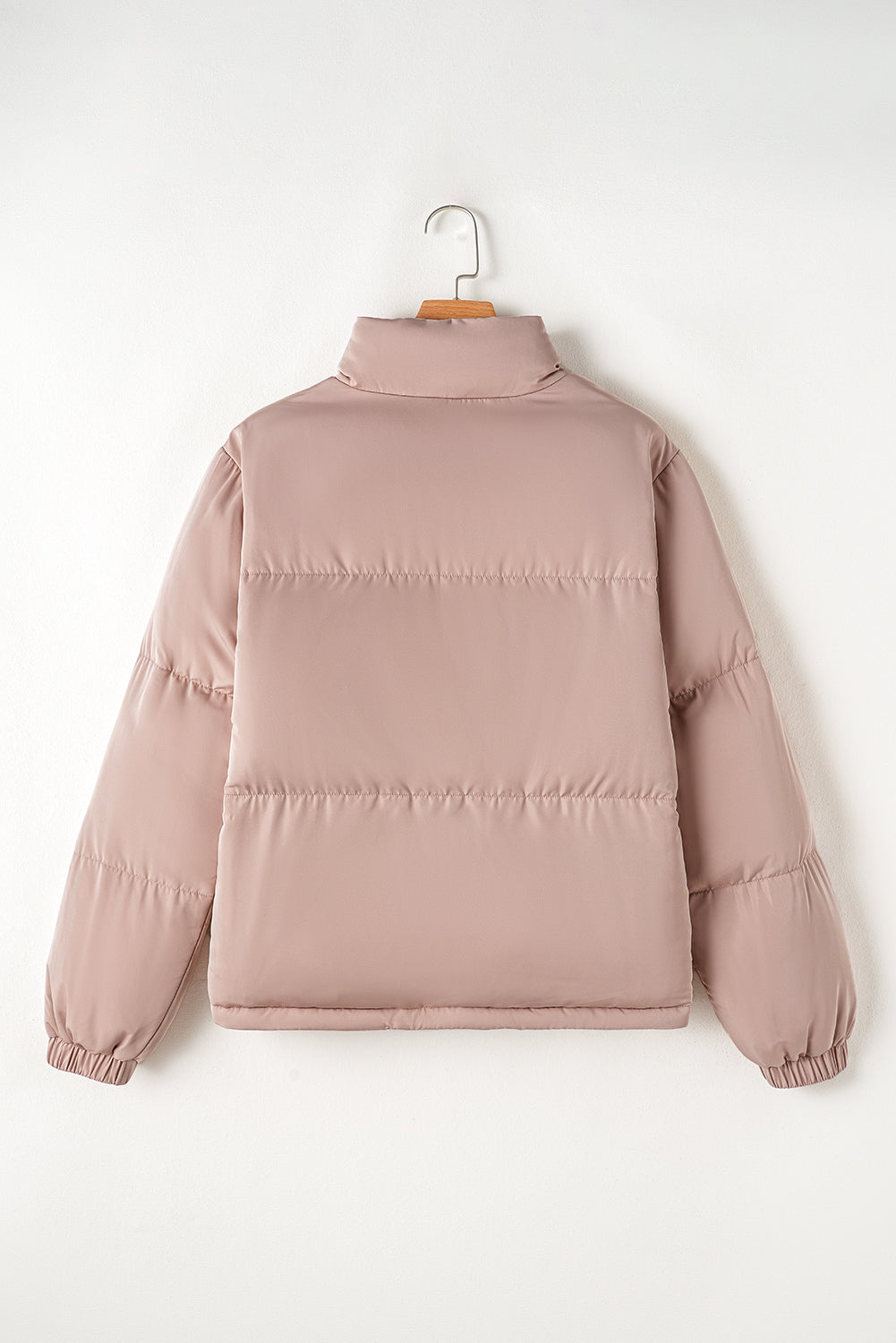 Apricot Pink Full Zipper Quilted Puffer Jacket-Chaelisa's New Jammies