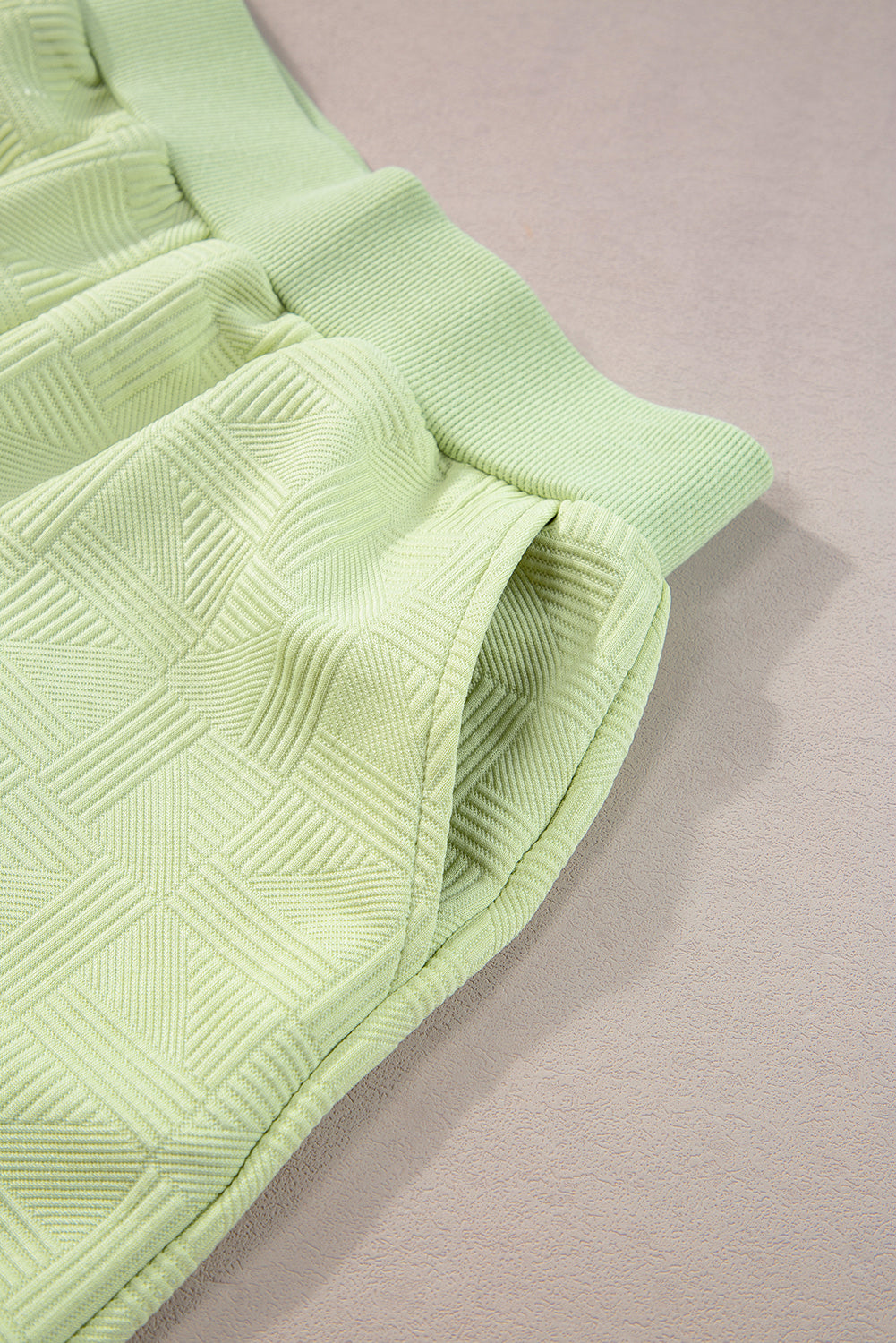 Meadow Mist Green Textured Cropped Hoodie and Shorts Set-Chaelisa's New Jammies