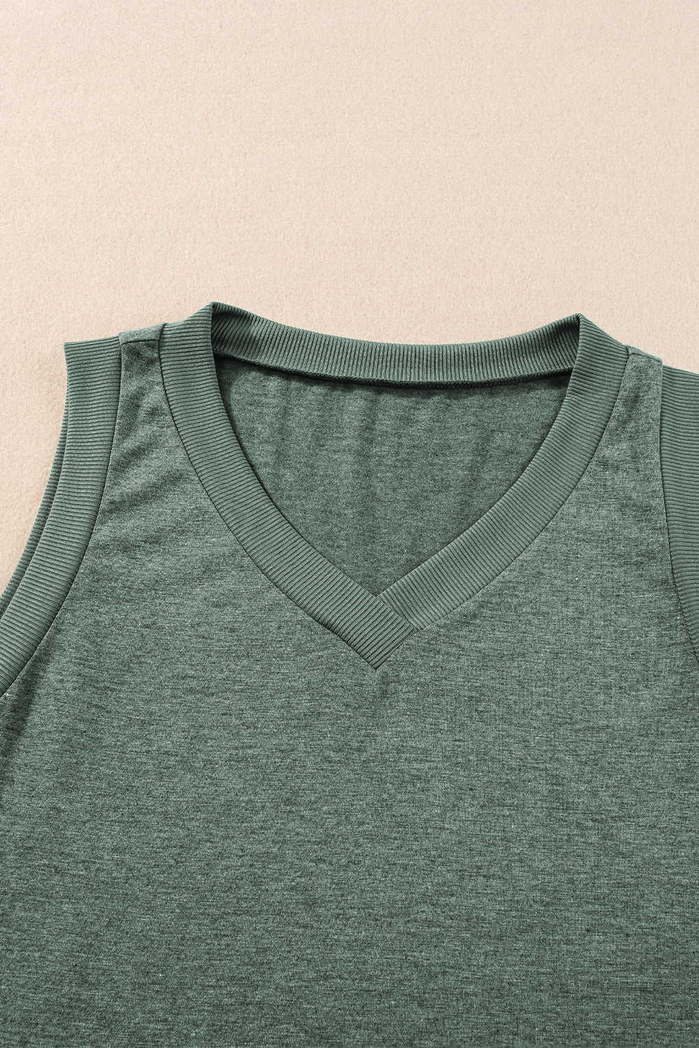 Mist Green Ribbed V Neck Tank-Chaelisa's New Jammies