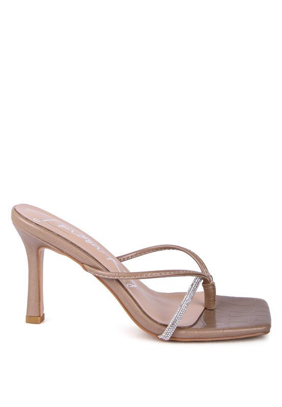 FETISH CROC RHINESTONE SLIDER SANDALS - Chaelisa's New Jammies