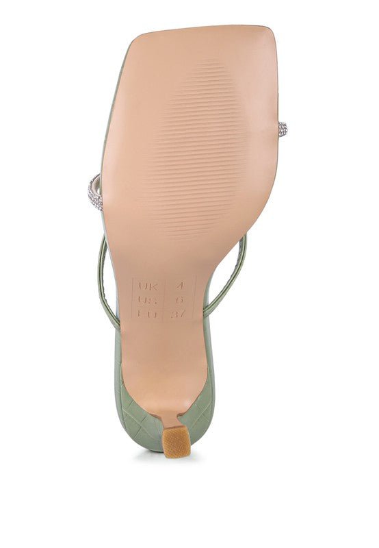 FETISH CROC RHINESTONE SLIDER SANDALS - Chaelisa's New Jammies